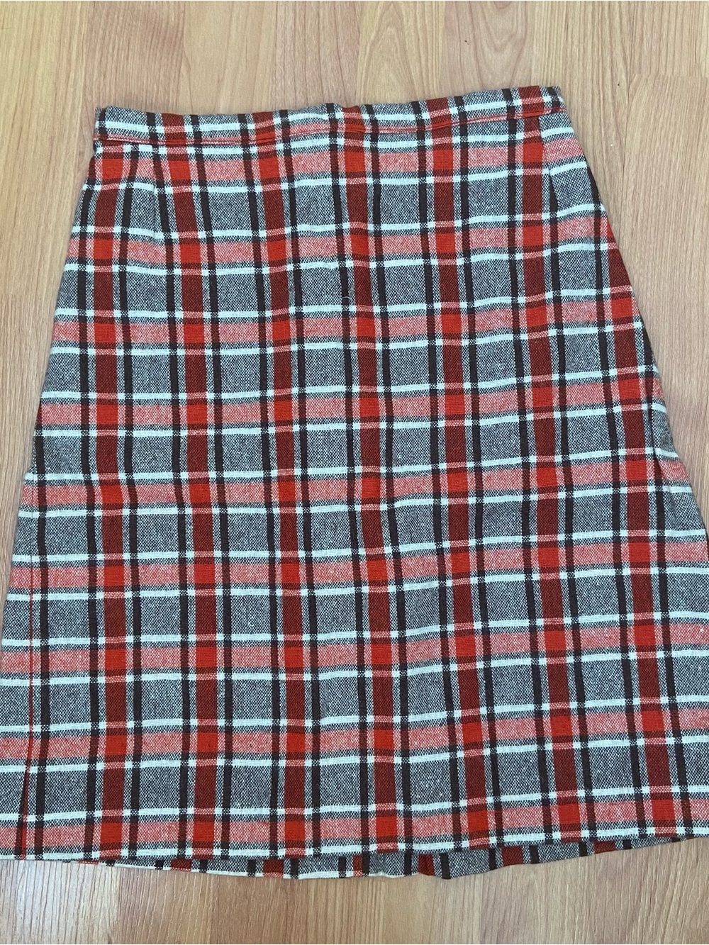 Indie Cottagecore Handmade A-Line Wool Plaid 60s Skirt Women’s 2